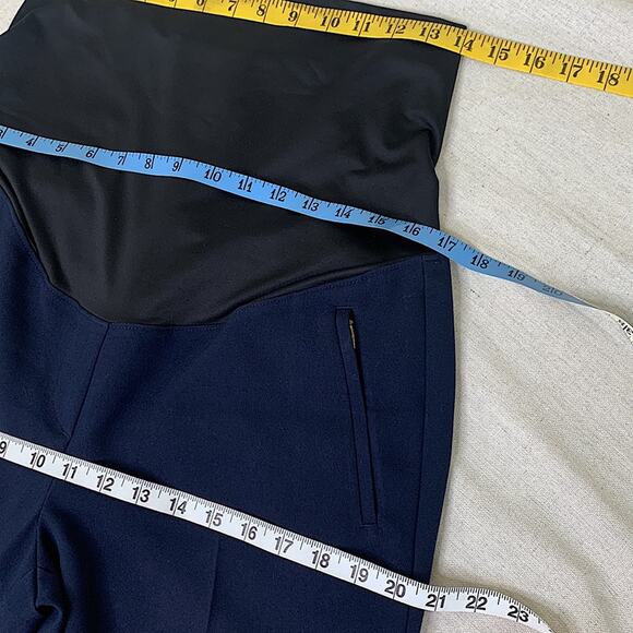 Ann Taylor Loft Maternity Straight Leg Trouser Dress Pants Size 10 Navy Stretch - Picture 10 of 15